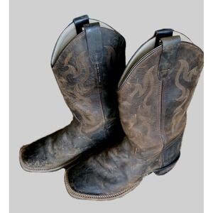 CODY JAMES Western Boot Boys Size 6 D Brown Leather Square Toe Boot BBSC1904‎